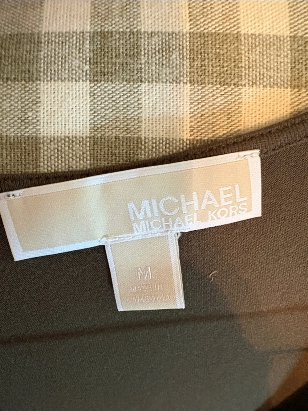 Michael Kors Olive Layered V-Neck Sleeveless Top
